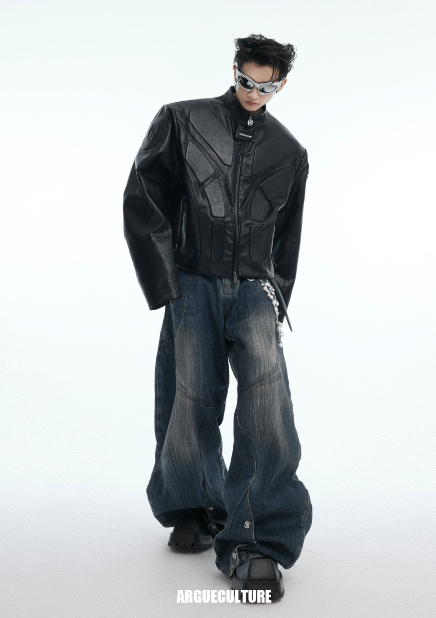 Cyberpunk Armor - Inspired Deconstructed PU Leather Jacket - COPPING THREADS - ArguE CulturE