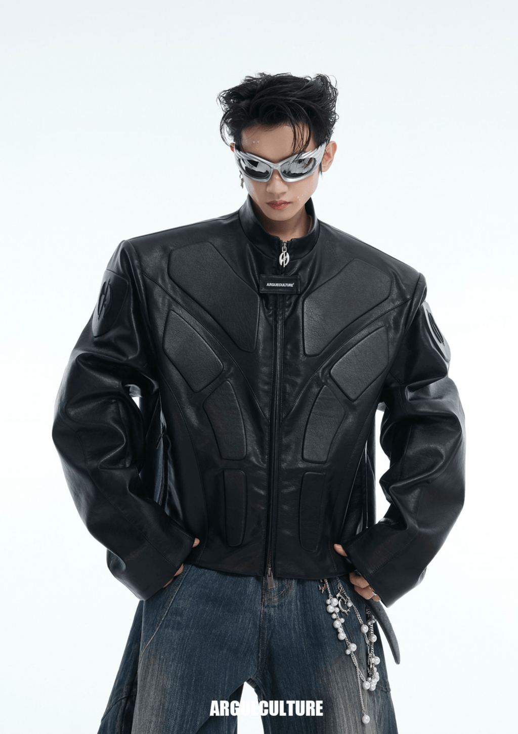 Cyberpunk Armor - Inspired Deconstructed PU Leather Jacket - COPPING THREADS - ArguE CulturE
