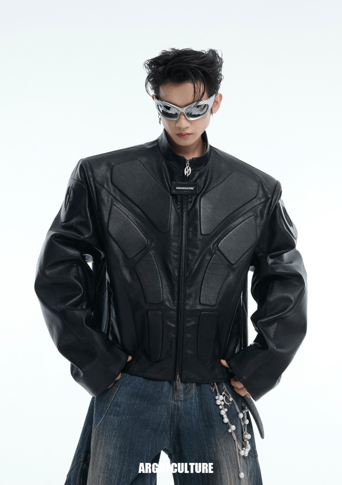 Cyberpunk Armor - Inspired Deconstructed PU Leather Jacket - COPPING THREADS - ArguE CulturE