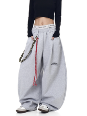 Rope‑Belt Baggy Scythe Sweatpants