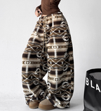 Oversized Fair Isle Stripe Sherpa Pants