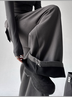 Oversized Fleece-Lined Straight-Leg Sweatpants