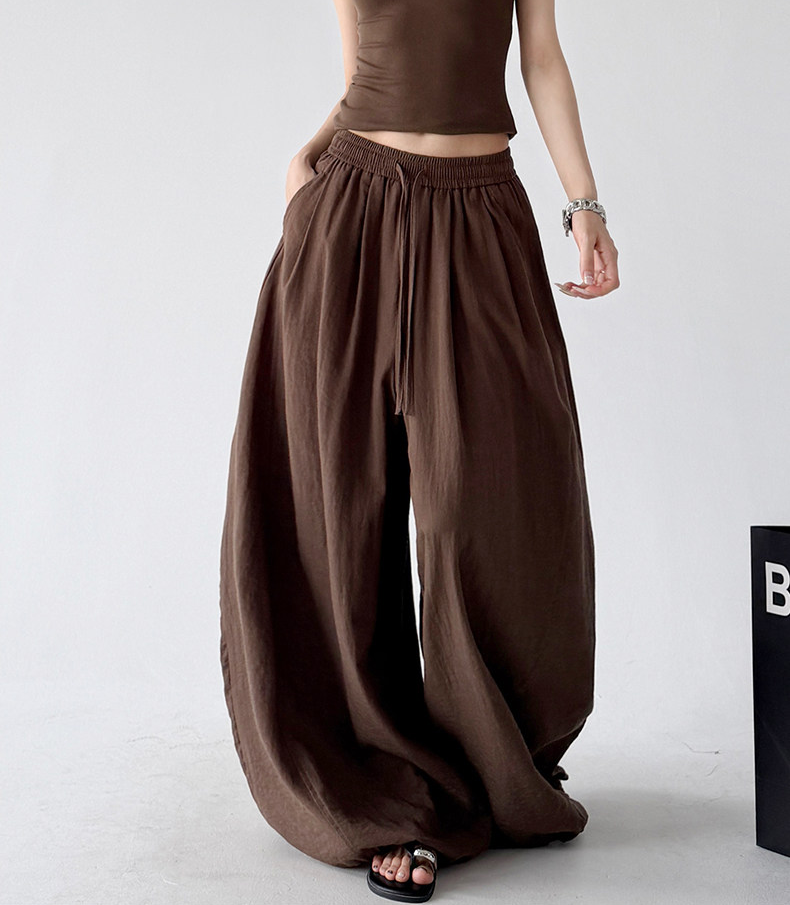 Soft Drape Linen-Blend Wide Leg Pants - CT6234