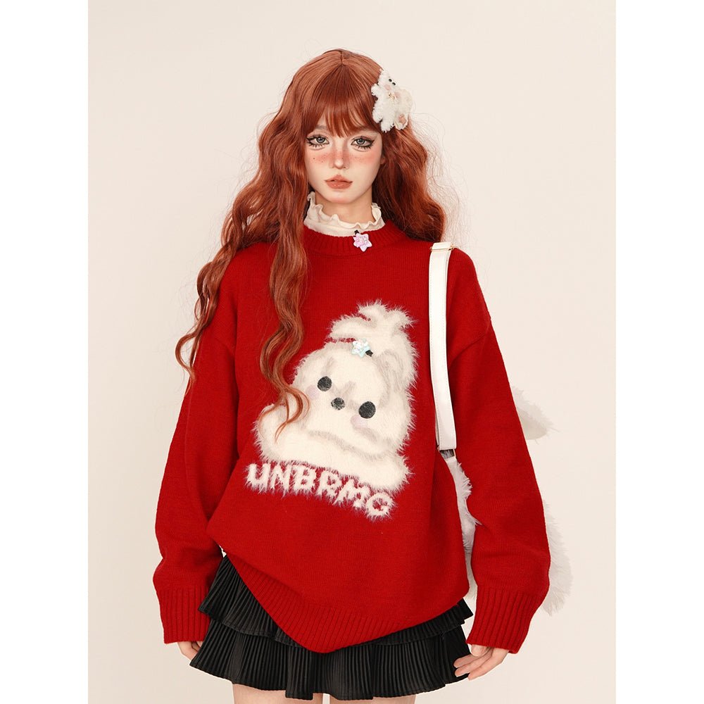 Dainty Rabbit Round Neck Sweater - COPPING THREADS - 11SH Hauptbild