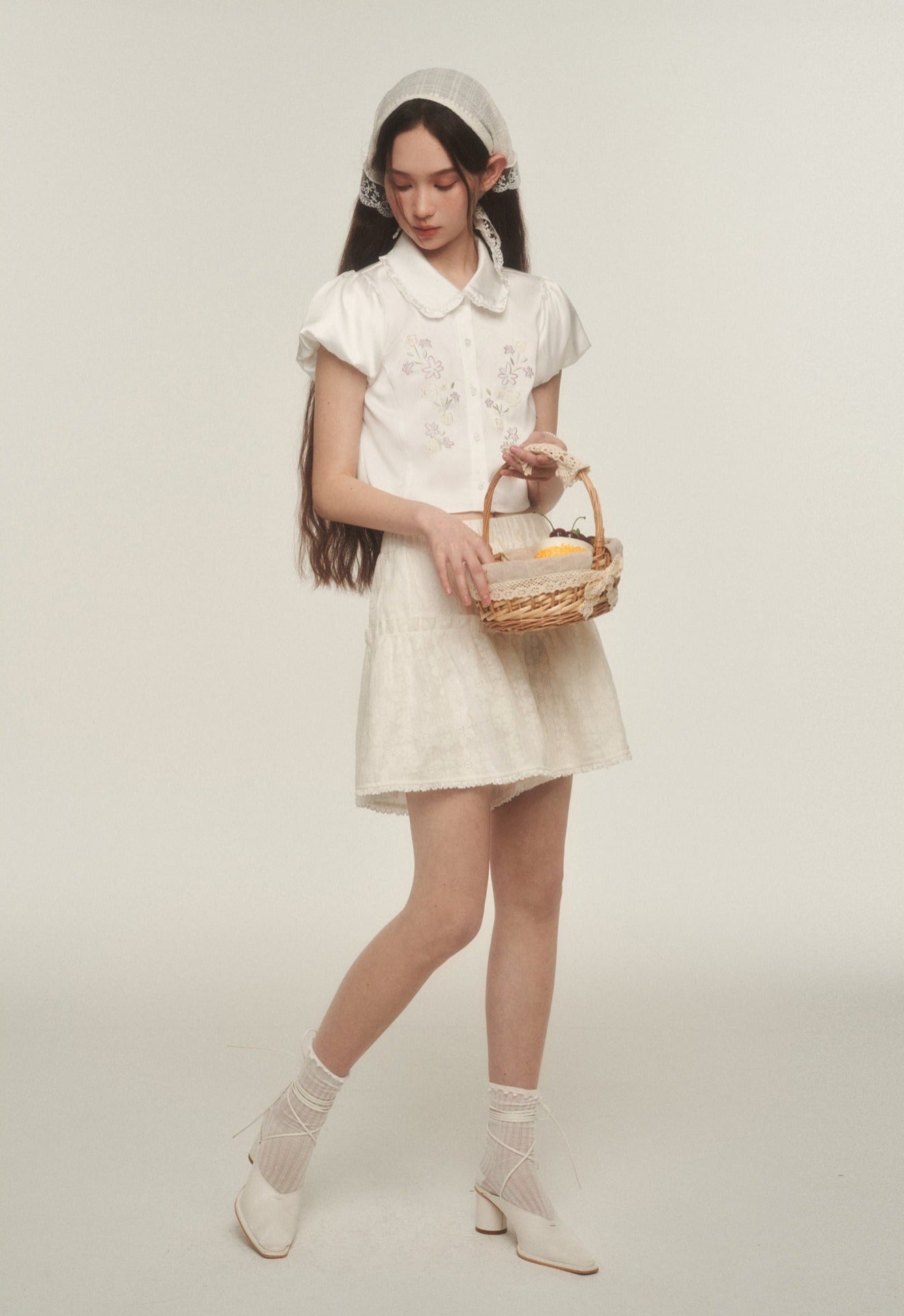 Daisy Embroidered Puff Sleeve Shirt - COPPING THREADS - AYF