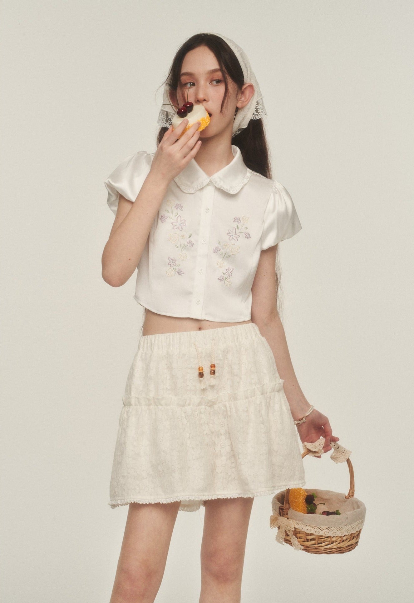 Daisy Embroidered Puff Sleeve Shirt - COPPING THREADS - AYF Hauptbild