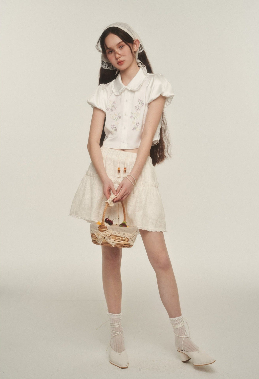 Daisy Embroidered Puff Sleeve Shirt - COPPING THREADS - AYF