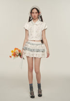 Daisy Embroidered Puff Sleeve Shirt - COPPING THREADS - AYF