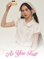 Daisy Embroidered Puff Sleeve Shirt - COPPING THREADS - AYF