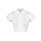Daisy Embroidered Puff Sleeve Shirt - COPPING THREADS - AYF