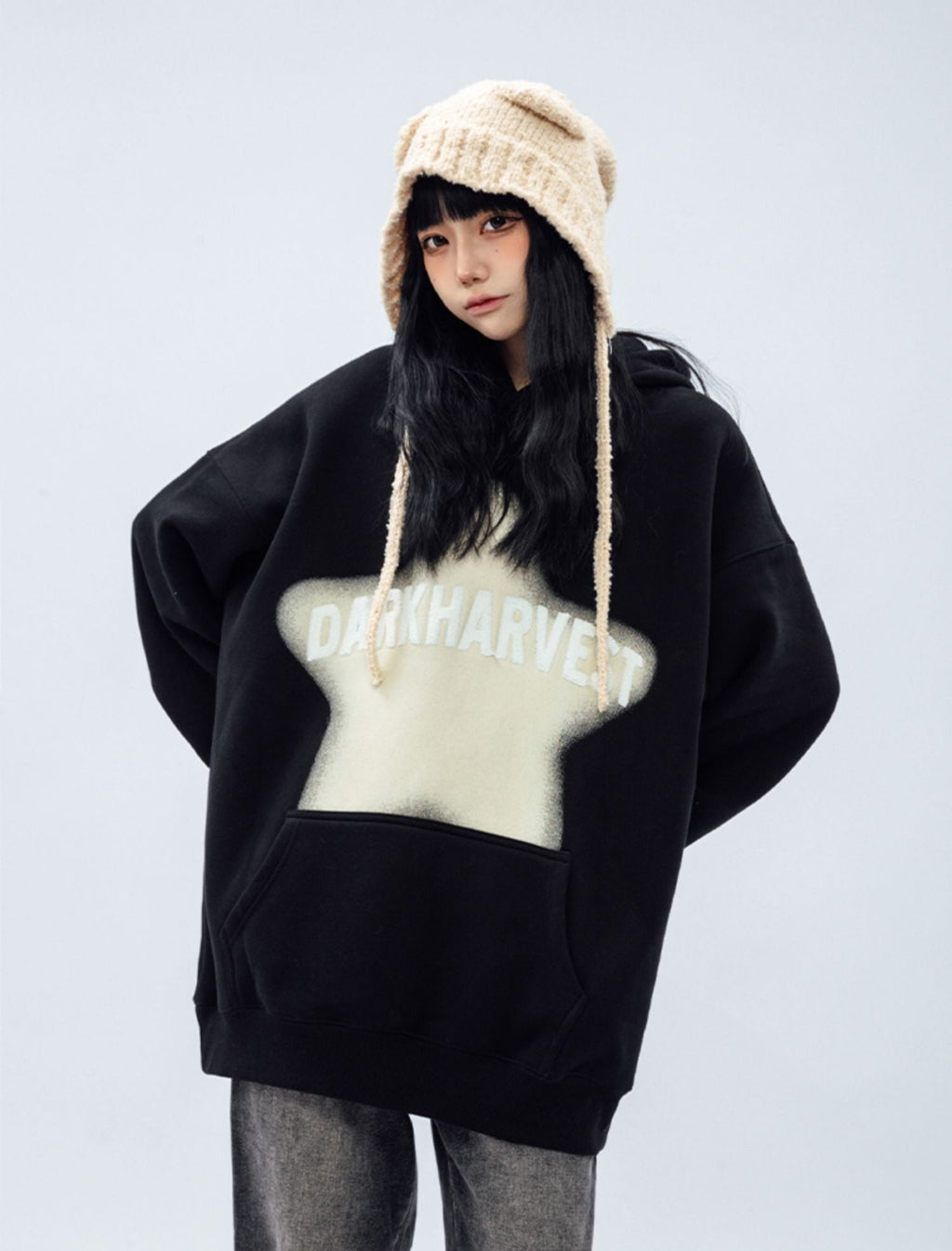 DARKHARVEST Letter Puff Print Hoodie - COPPING THREADS - CT Select