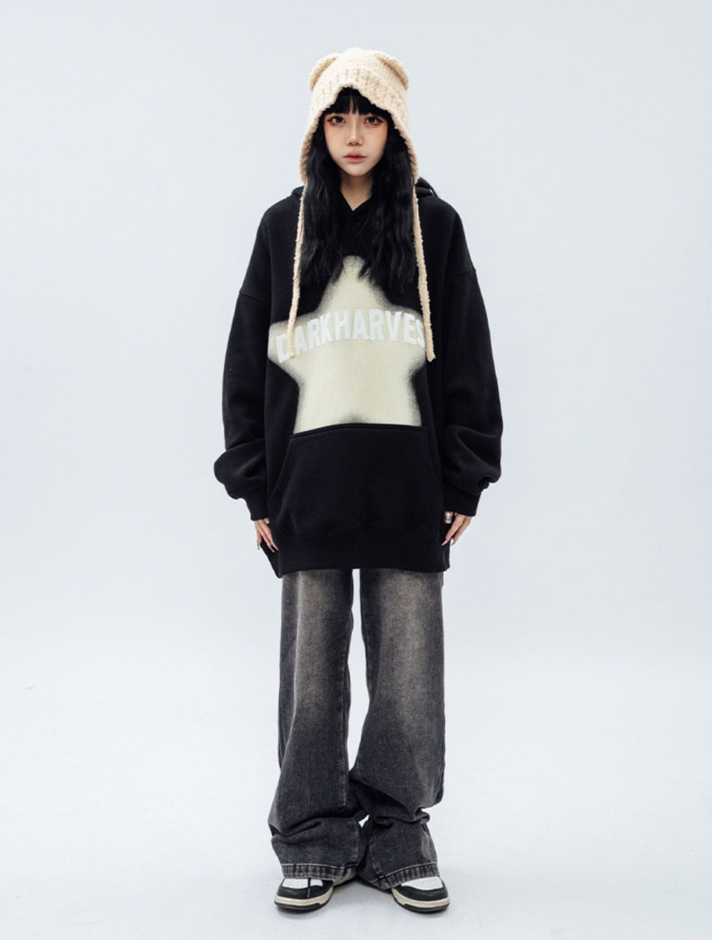 DARKHARVEST Letter Puff Print Hoodie - COPPING THREADS - CT Select