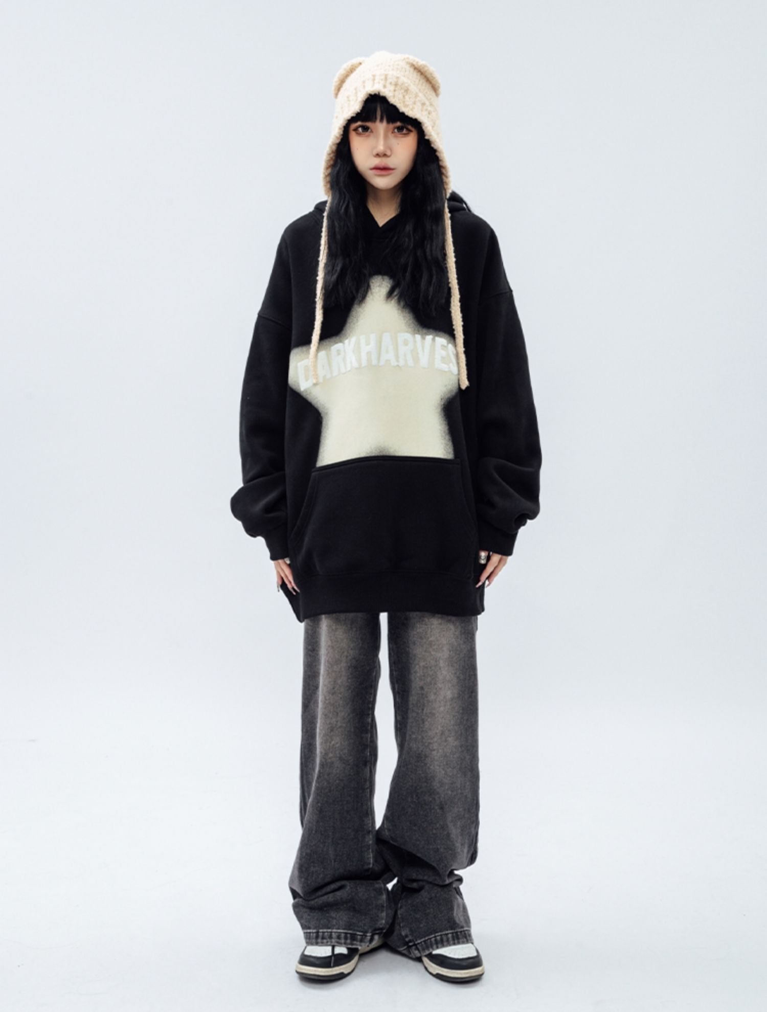 DARKHARVEST Letter Puff Print Hoodie - COPPING THREADS - CT Select