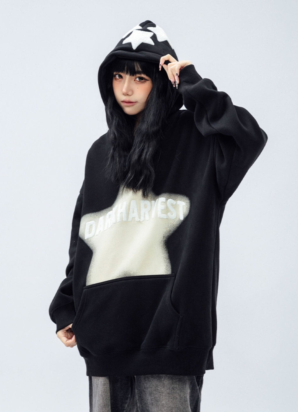 DARKHARVEST Letter Puff Print Hoodie - COPPING THREADS - CT Select