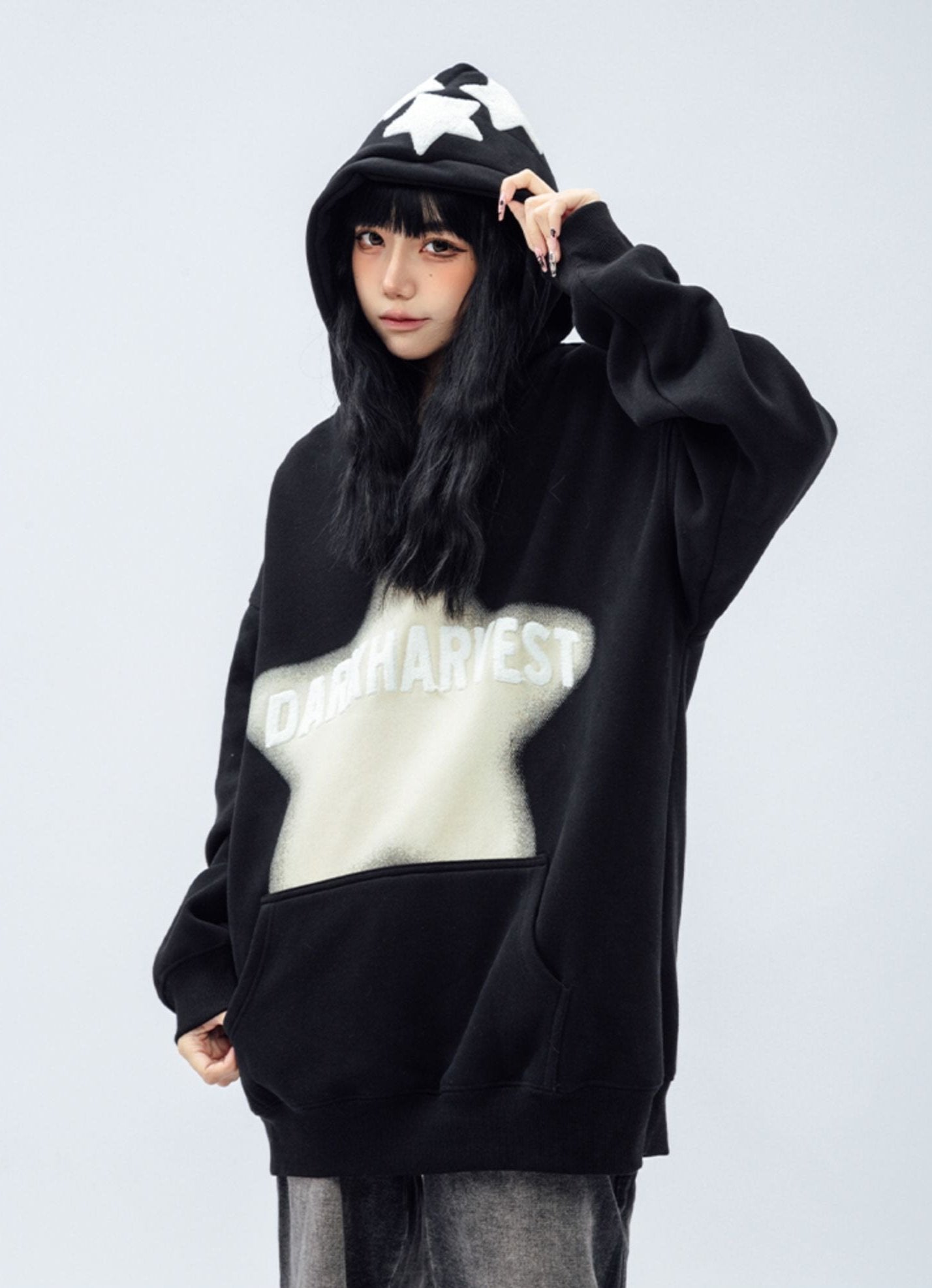 DARKHARVEST Letter Puff Print Hoodie - COPPING THREADS - CT Select
