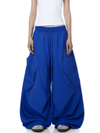 Letter Print Parachute Cargo Pants