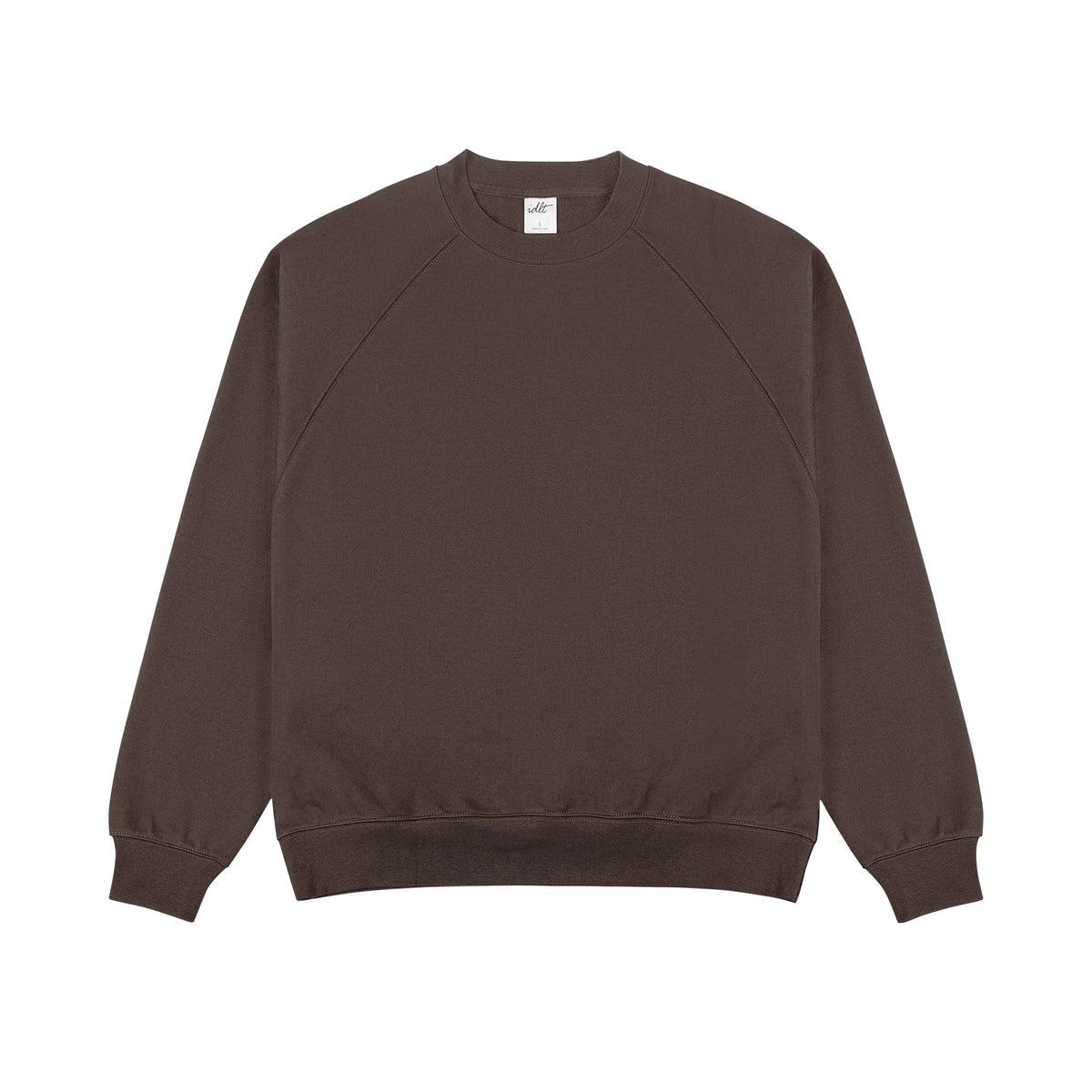 IDLT sweatshirt, brown front.