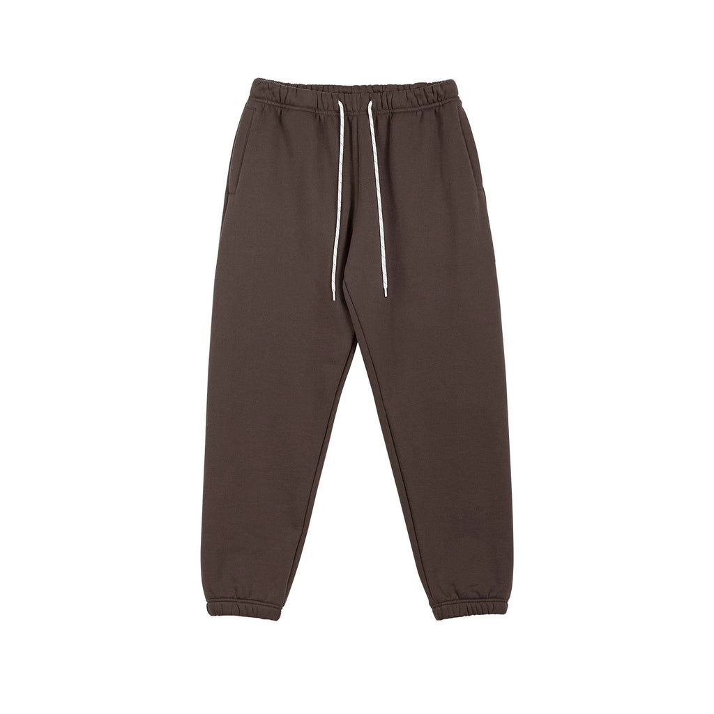 IDLT joggers, brown front.