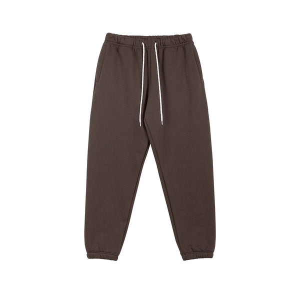 IDLT joggers, brown front.