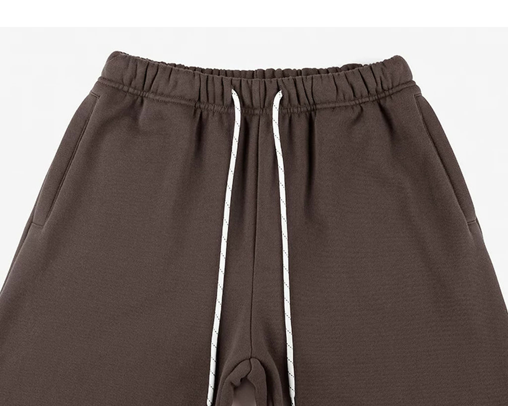 IDLT joggers, brown front waistband and pockets.