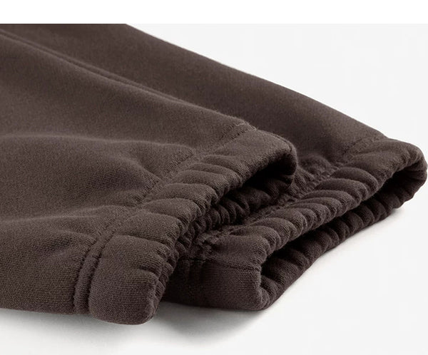 IDLT joggers, brown elastic ankle cuffs.