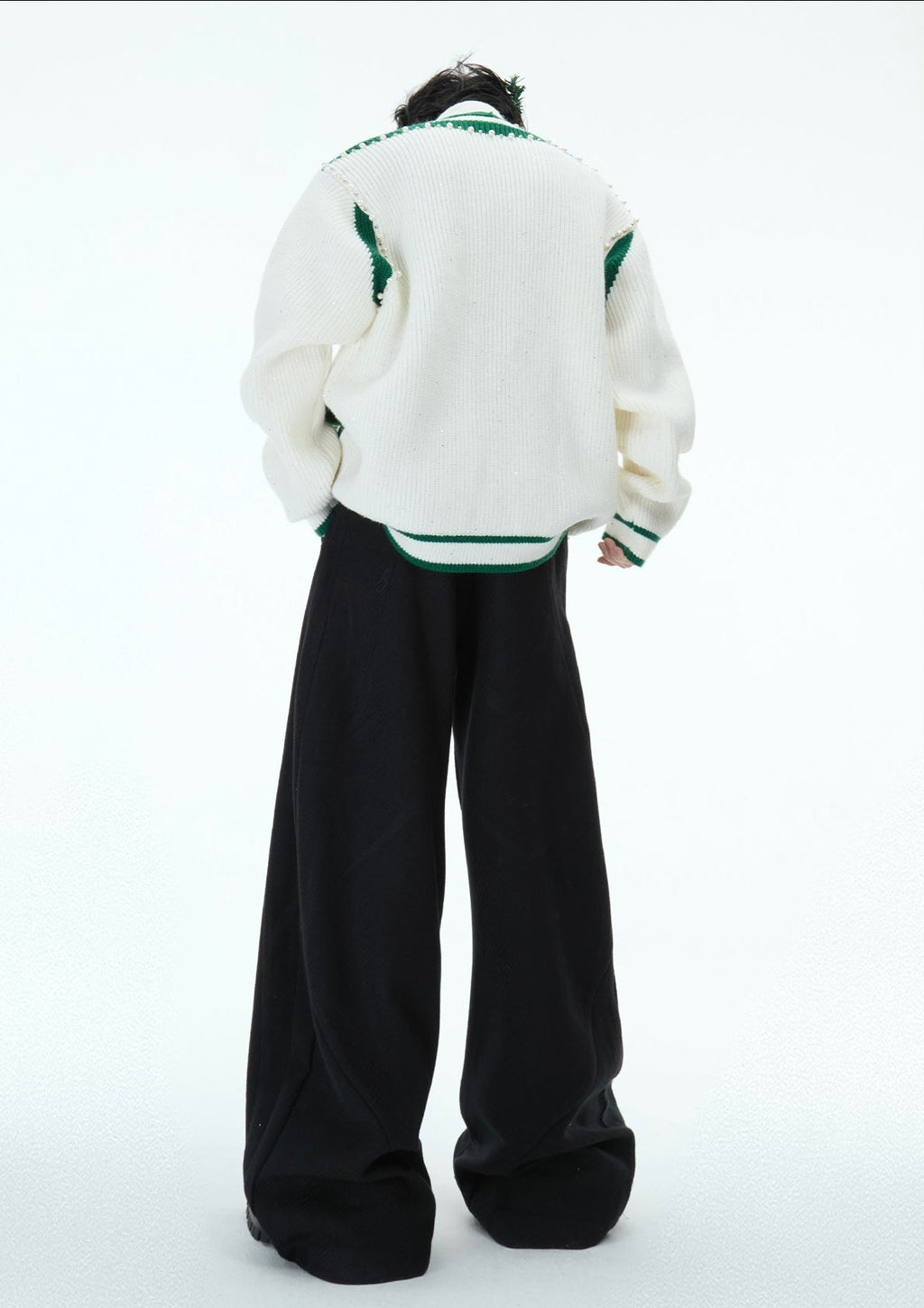 Deconstructed Asymmetrical Placket Sparkle Knit Sweater - COPPING THREADS - ArguE CulturE