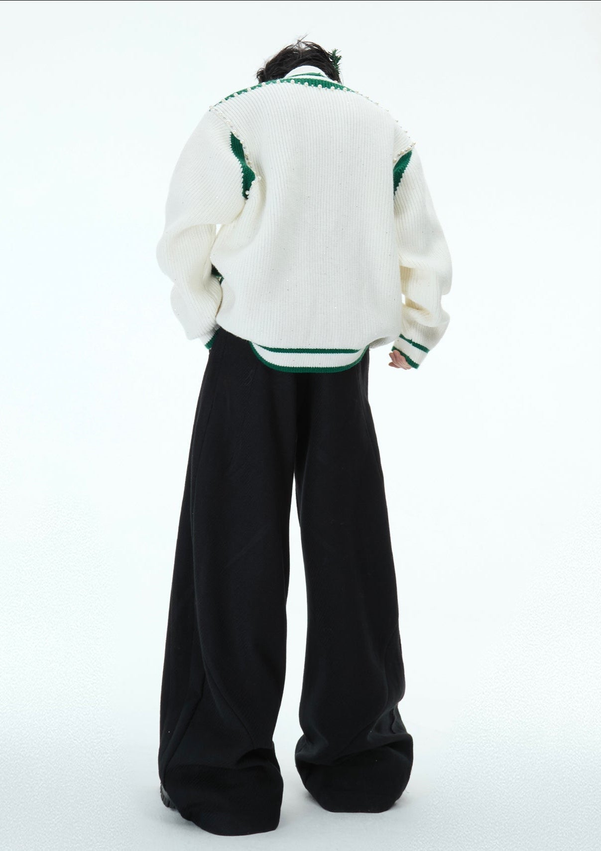 Deconstructed Asymmetrical Placket Sparkle Knit Sweater - COPPING THREADS - ArguE CulturE