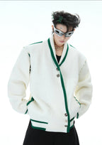 Deconstructed Asymmetrical Placket Sparkle Knit Sweater - COPPING THREADS - ArguE CulturE