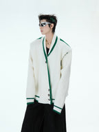 Deconstructed Asymmetrical Placket Sparkle Knit Sweater - COPPING THREADS - ArguE CulturE