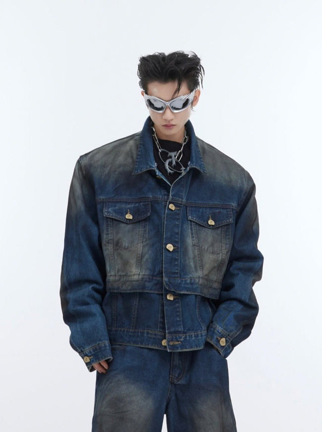 Deconstructed Double - Layer Denim Jacket - COPPING THREADS - ArguE CulturE Hover Image
