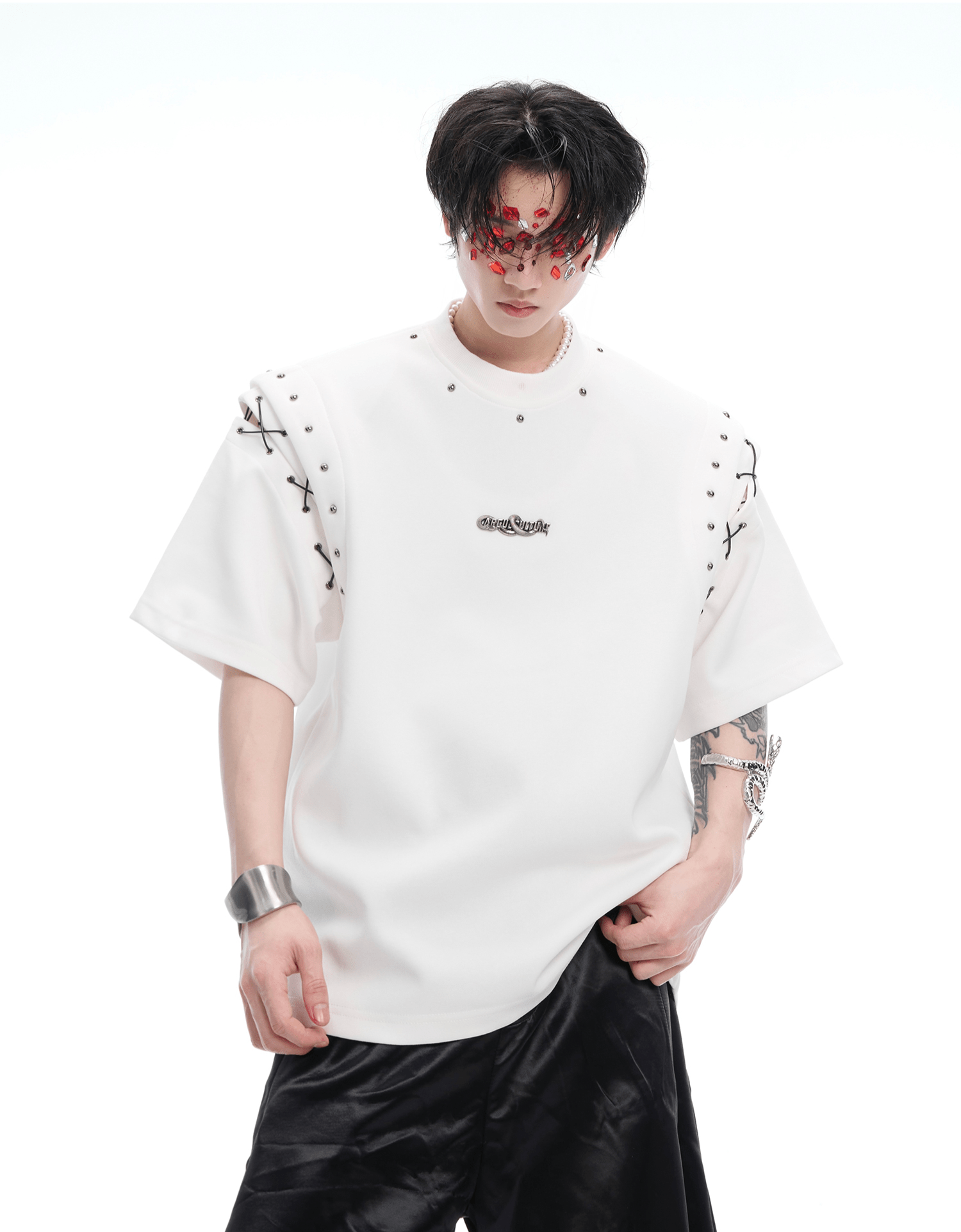 Deconstructed Lace - Up Cutout Tee - COPPING THREADS - ArguE CulturE