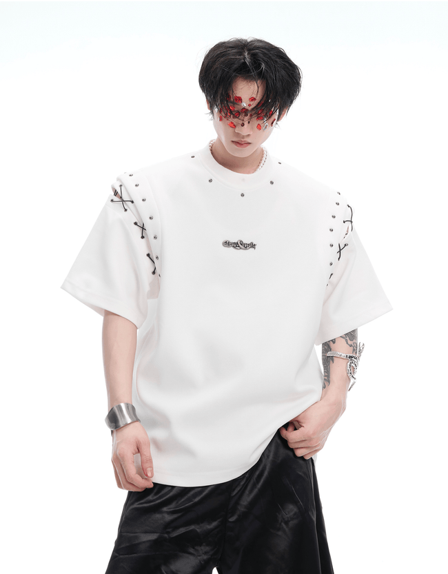 Deconstructed Lace - Up Cutout Tee - COPPING THREADS - ArguE CulturE Hover Image