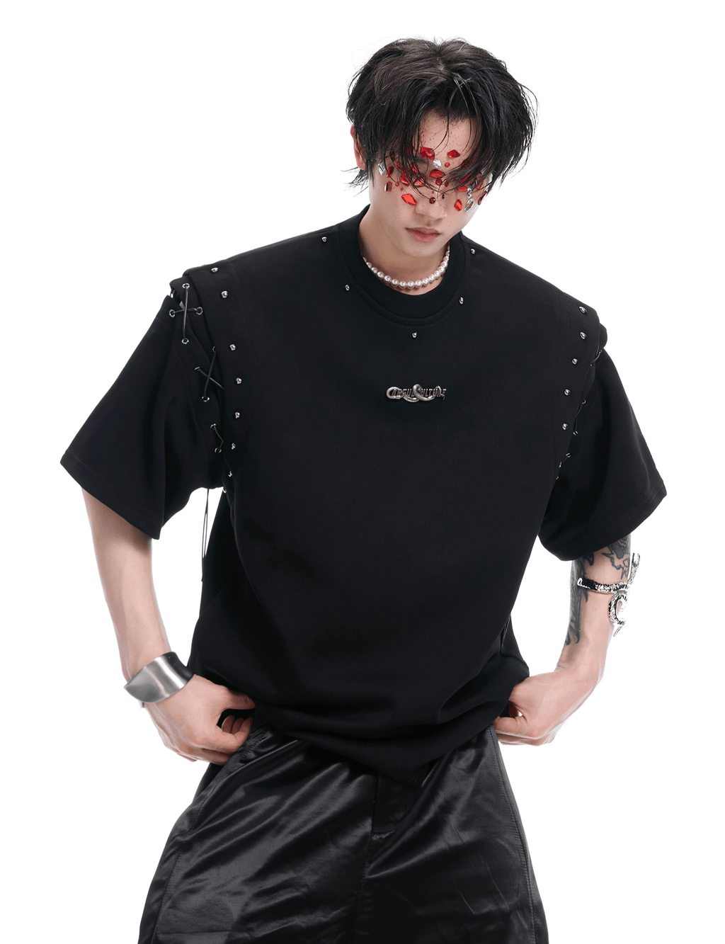 Deconstructed Lace - Up Cutout Tee - COPPING THREADS - ArguE CulturE