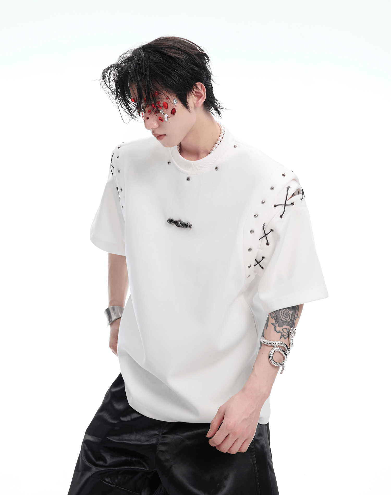 Deconstructed Lace - Up Cutout Tee - COPPING THREADS - ArguE CulturE