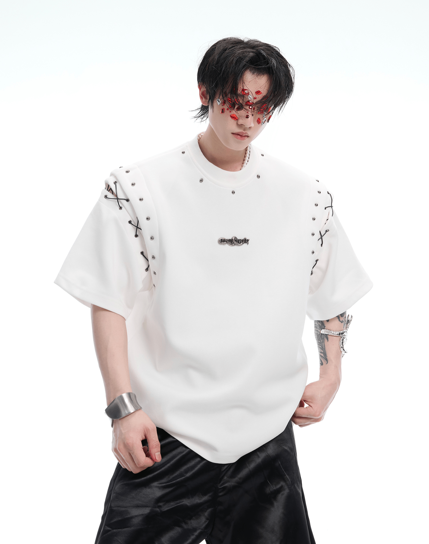 Deconstructed Lace - Up Cutout Tee - COPPING THREADS - ArguE CulturE