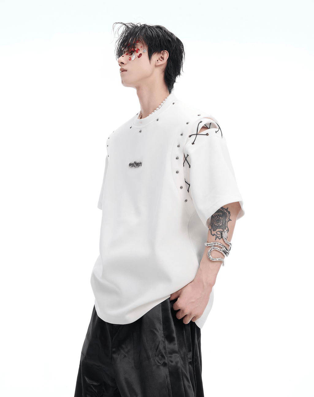 Deconstructed Lace - Up Cutout Tee - COPPING THREADS - ArguE CulturE