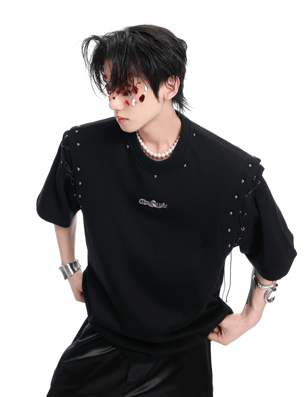 Deconstructed Lace - Up Cutout Tee - COPPING THREADS - ArguE CulturE