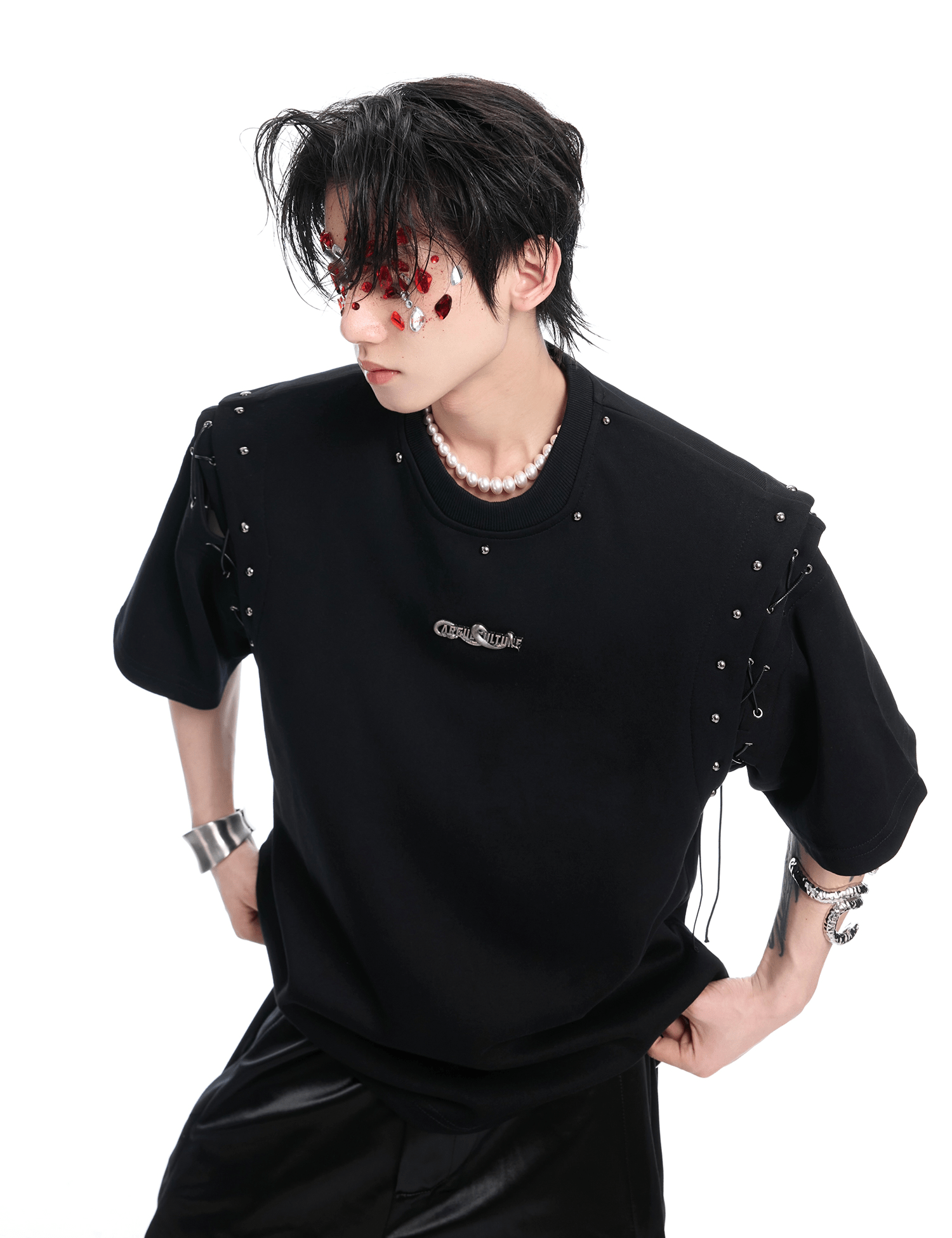 Deconstructed Lace - Up Cutout Tee - COPPING THREADS - ArguE CulturE