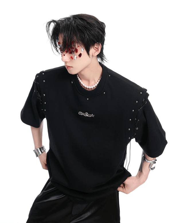 Deconstructed Lace - Up Cutout Tee - COPPING THREADS - ArguE CulturE