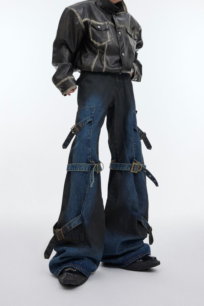 Deconstructed Metal Clasp Punk Denim Main Image