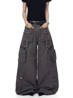 Deconstructed Multi - Pocket Wide - Leg Cargo Pants - COPPING THREADS - CT Select