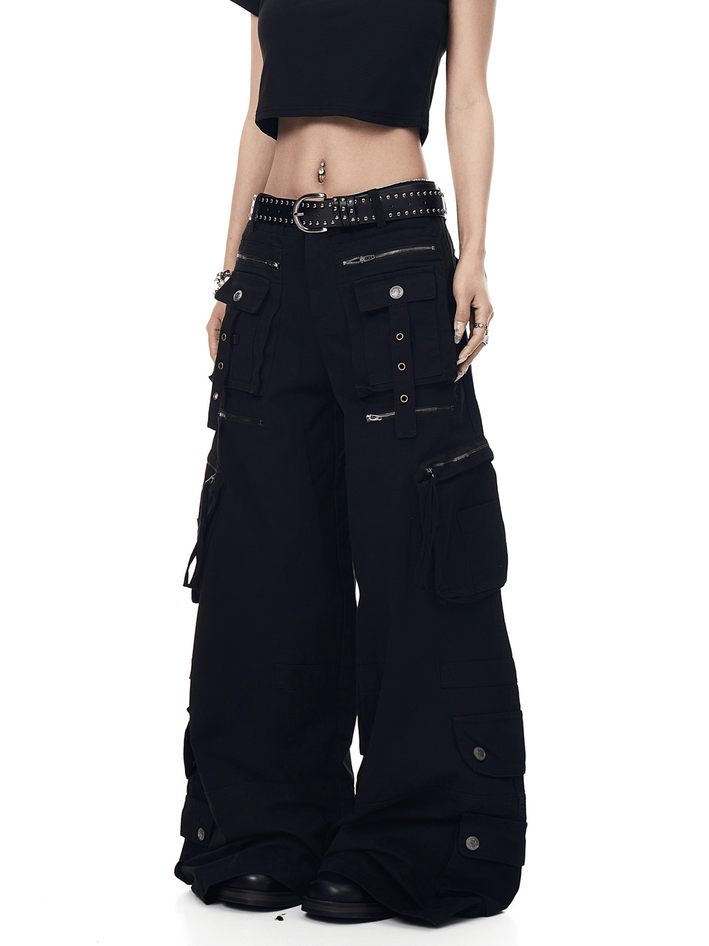 Deconstructed Multi - Pocket Wide - Leg Cargo Pants - COPPING THREADS - CT Select