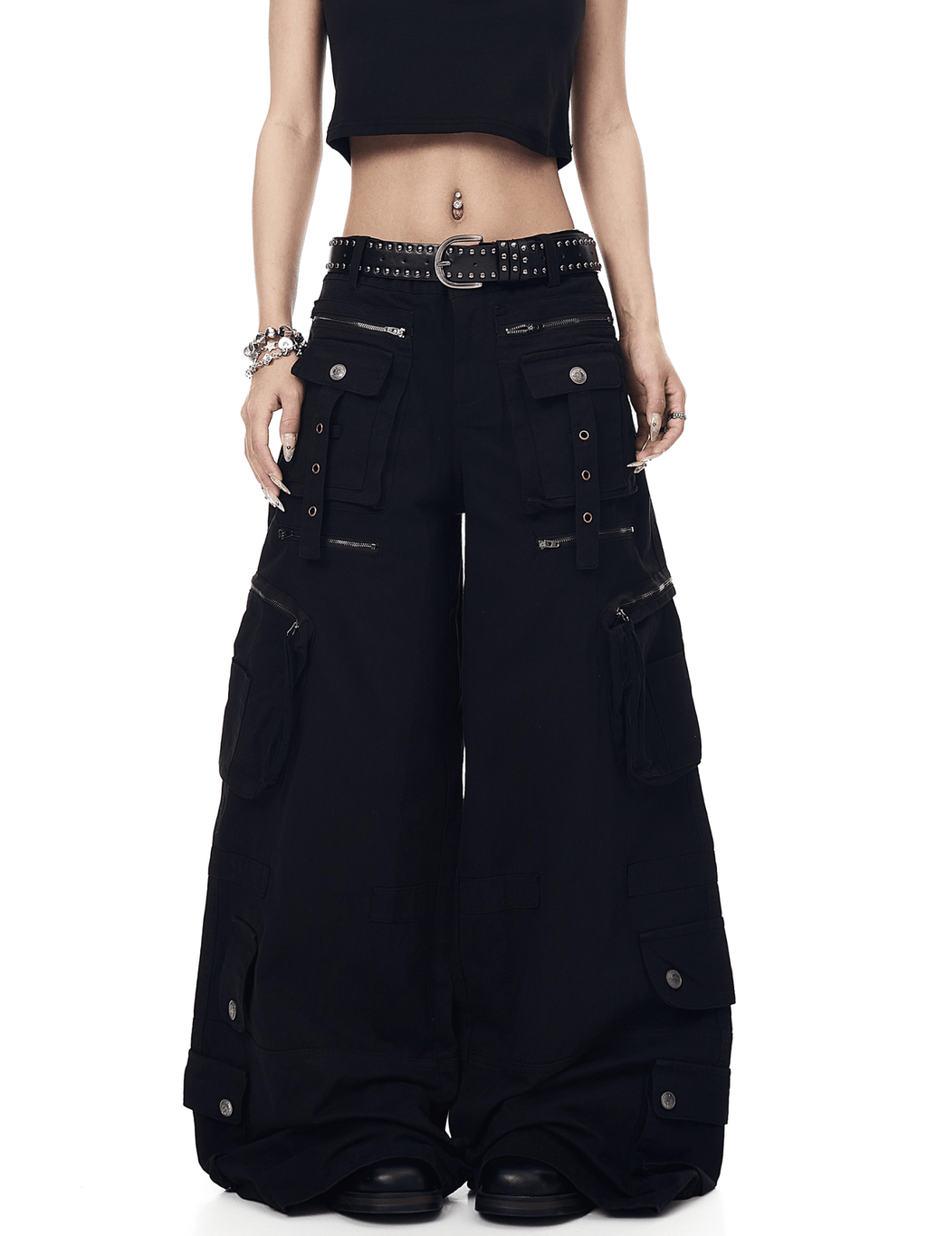 Deconstructed Multi - Pocket Wide - Leg Cargo Pants - COPPING THREADS - CT Select