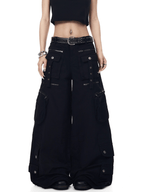 Deconstructed Multi - Pocket Wide - Leg Cargo Pants - COPPING THREADS - CT Select