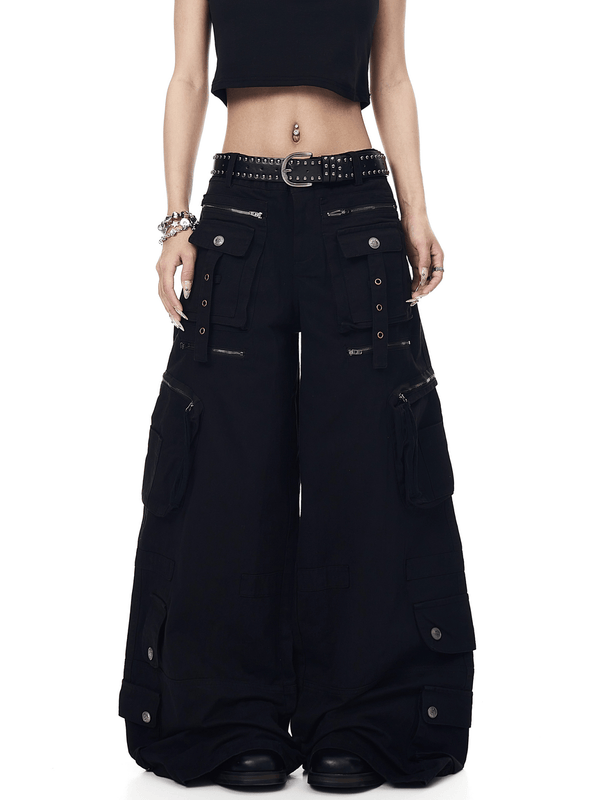 Deconstructed Multi - Pocket Wide - Leg Cargo Pants - COPPING THREADS - CT Select
