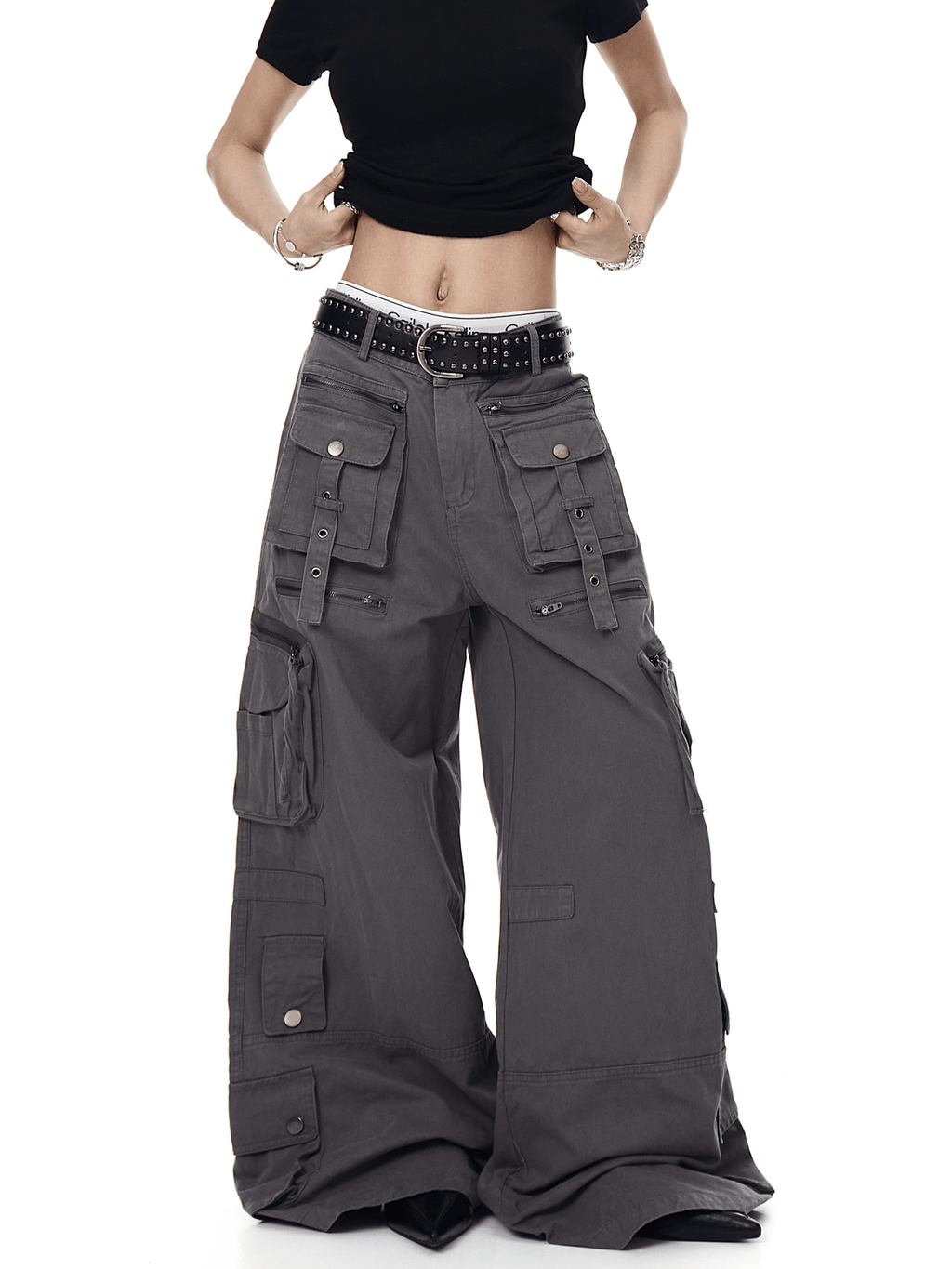 Deconstructed Multi - Pocket Wide - Leg Cargo Pants - COPPING THREADS - CT Select