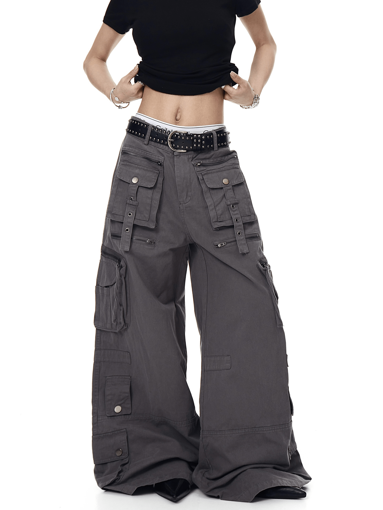 Deconstructed Multi - Pocket Wide - Leg Cargo Pants - COPPING THREADS - CT Select