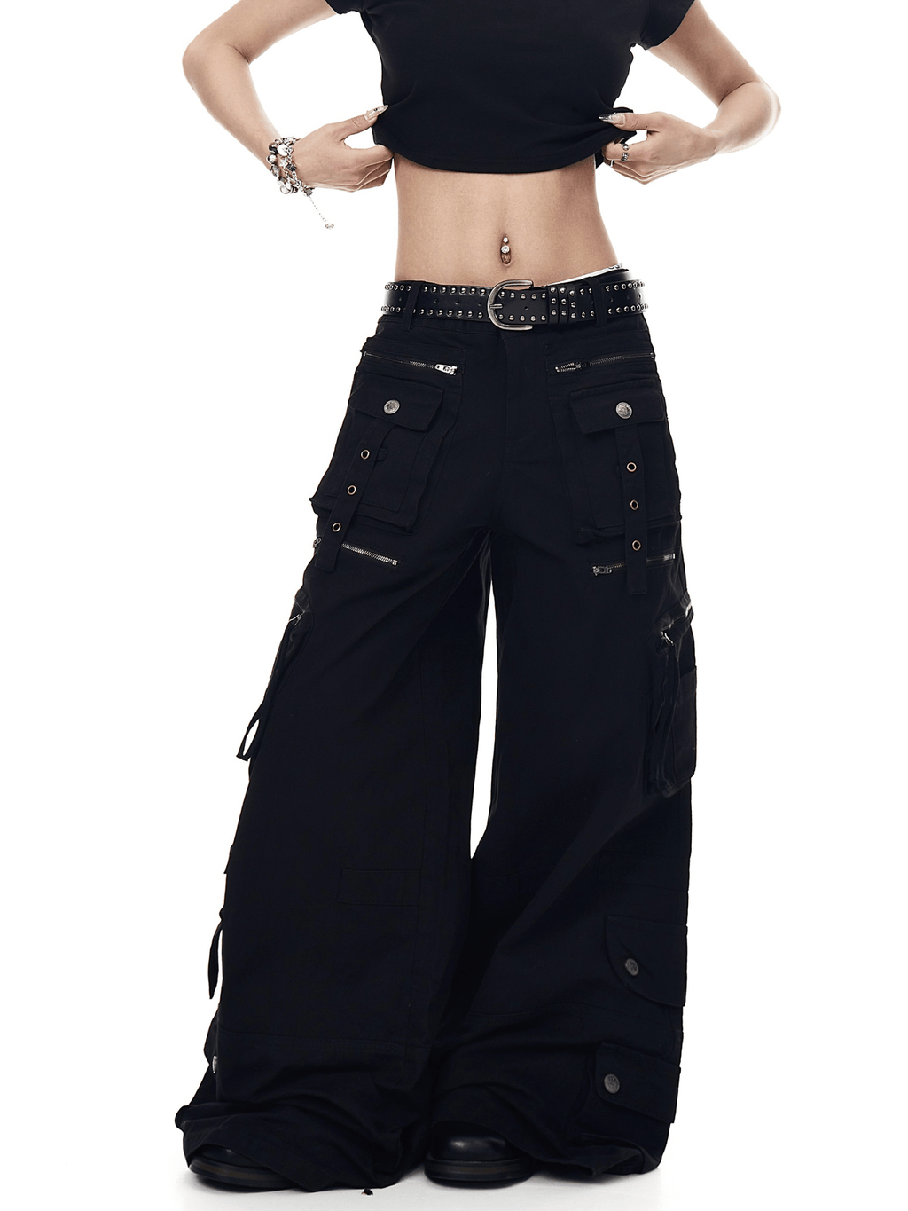 Deconstructed Multi - Pocket Wide - Leg Cargo Pants - COPPING THREADS - CT Select