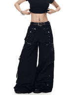 Deconstructed Multi - Pocket Wide - Leg Cargo Pants - COPPING THREADS - CT Select