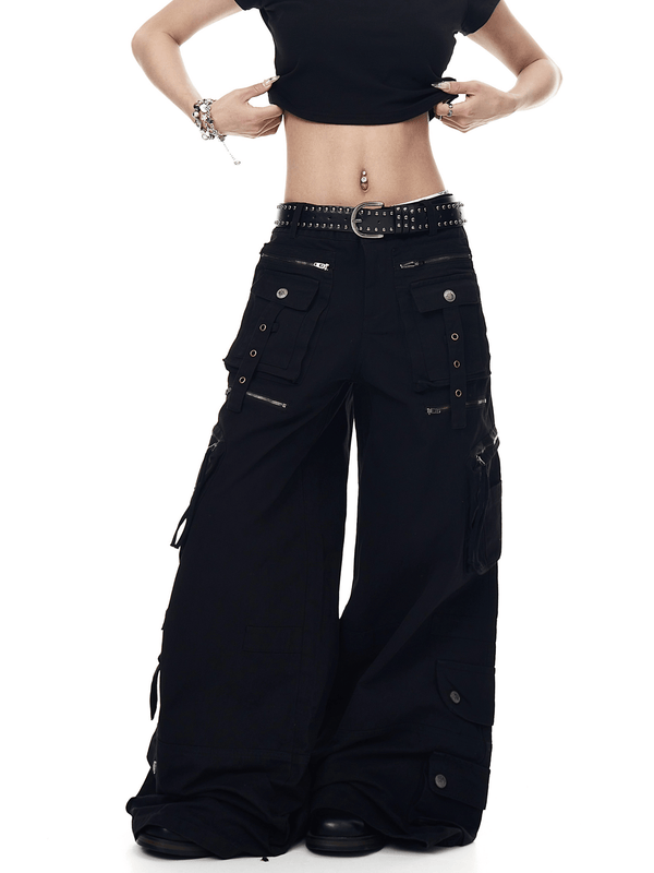 Deconstructed Multi - Pocket Wide - Leg Cargo Pants - COPPING THREADS - CT Select